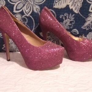 Pink Glitter Heels